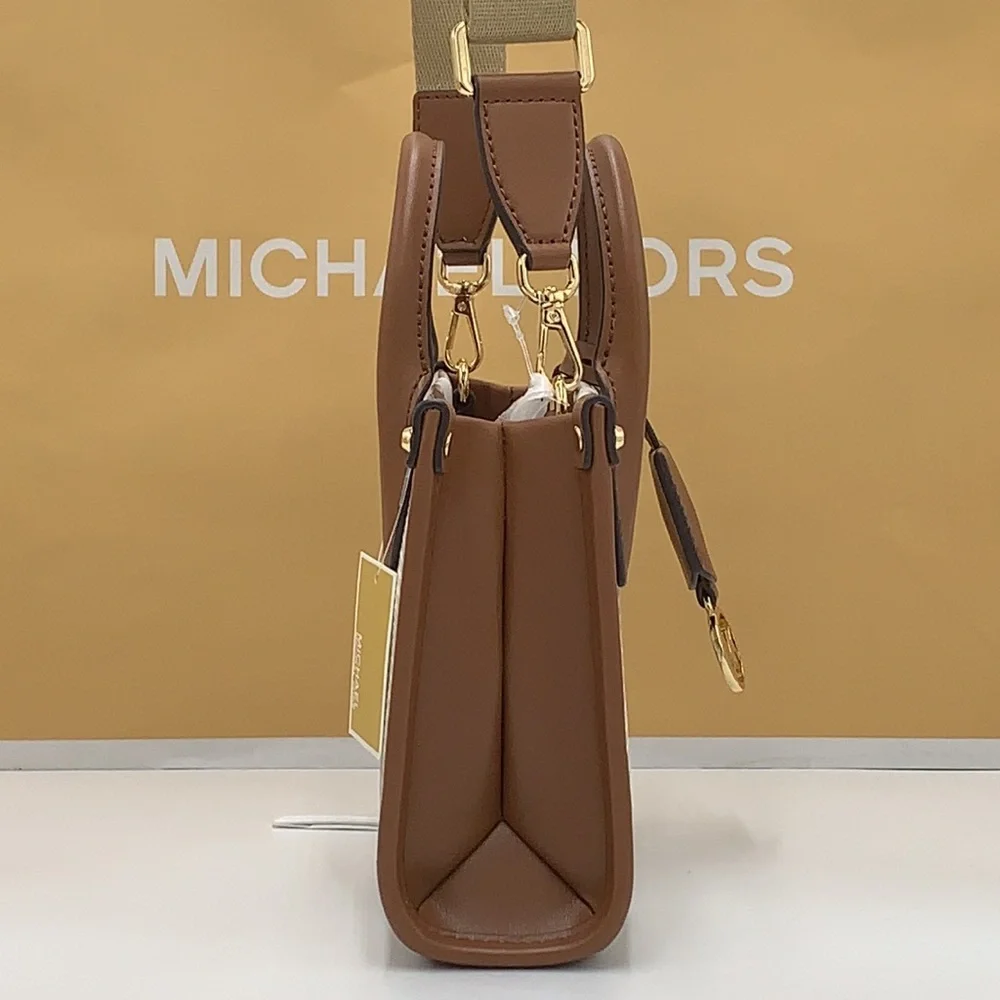 Michael Kors Mirella Extra-Small Logo Crossbody XBODY Shopper Bag Luggage NWT